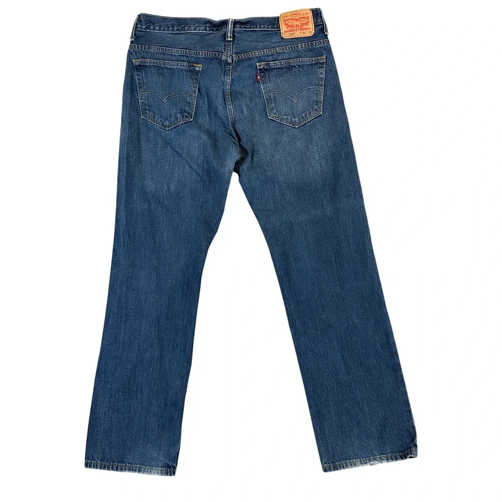 Levi Strauss 569 Loose Straight Leg Jeans Mens 35x34 Medium Wash Blue Denim